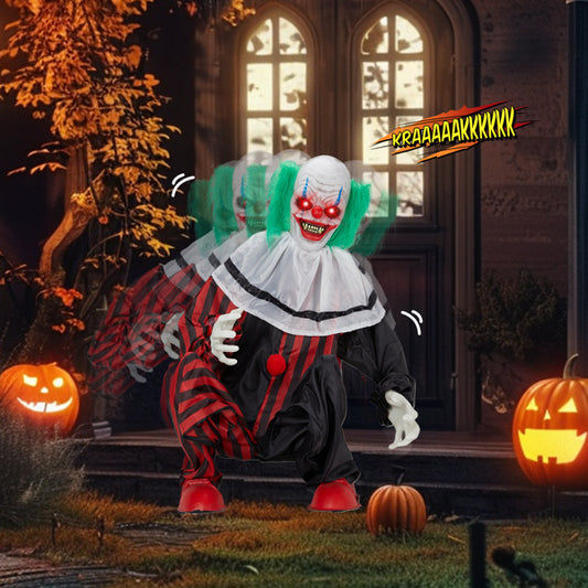 2.6ft Clown Halloween Standing Decoration - Life-Size Horror Display