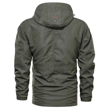 Men's Hooded Outdoor Jacket - Medium-Long Plus Size Casual Coat