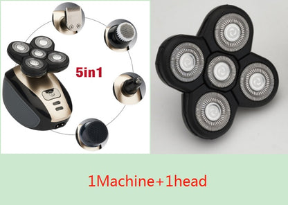 5 In 1 Multifunctional Electric Shaver 5 Blade Razor For Men Shaved Head Rechargeable Shaving Machine Beard Nose Hair Trimmer - DropOnline.co