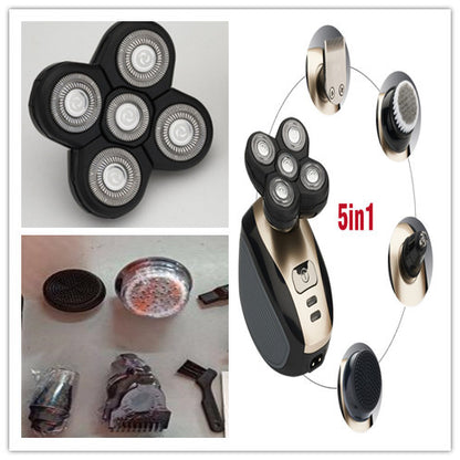 5 In 1 Multifunctional Electric Shaver 5 Blade Razor For Men Shaved Head Rechargeable Shaving Machine Beard Nose Hair Trimmer - DropOnline.co