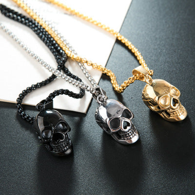 Halloween Skull Necklace - Men's Punk Titanium Steel Chain