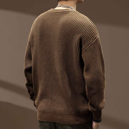 Thick Needle Retro Men's Loose Bottoming Round Neck Sweater