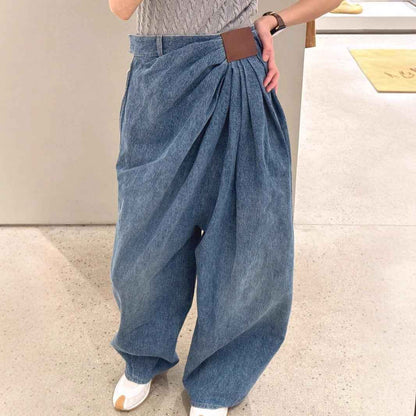 Spring And Summer New Design Sense Loose Fashion Drape Mop Pants