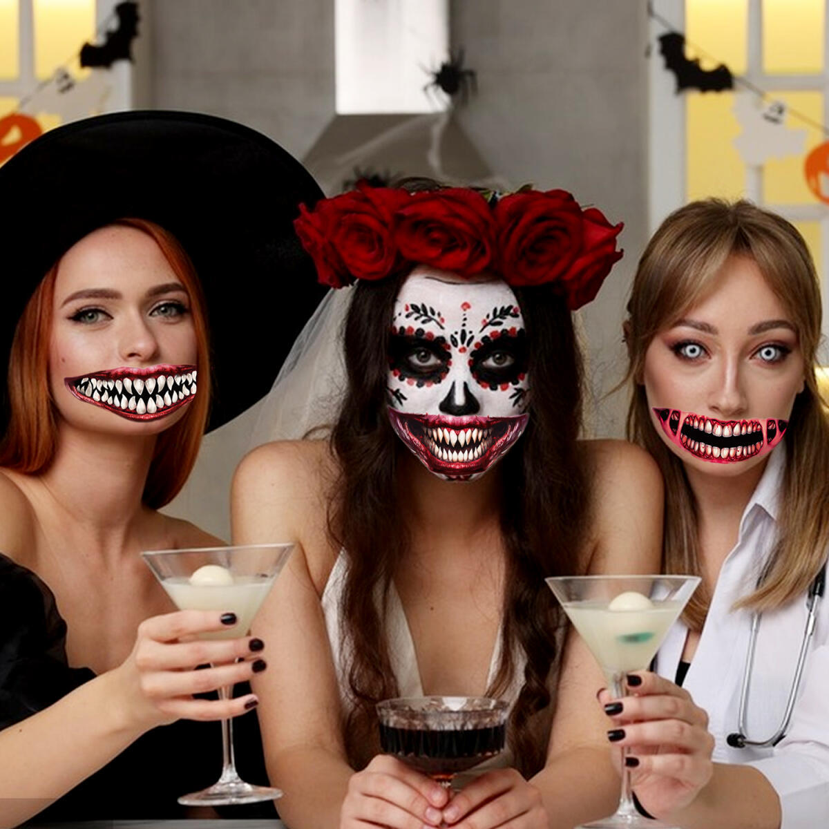 Halloween Temporary Tattoo Stickers - 18 Sheets Spooky Designs
