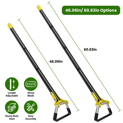 60.63in OR 46.06in Adjustable Garden Hoe Handheld Stirrup Hula Hoe Scuffle Loop Hoe Gardening Weeder Cultivator Weeding Rake For Weeding Loosening Soil
