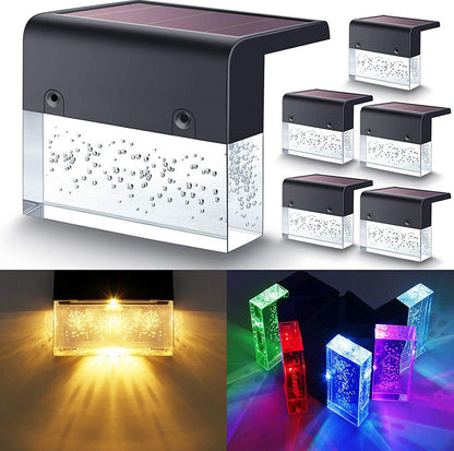 Waterproof New RGB LED Solar Light Step Fence Light - DropOnline.co