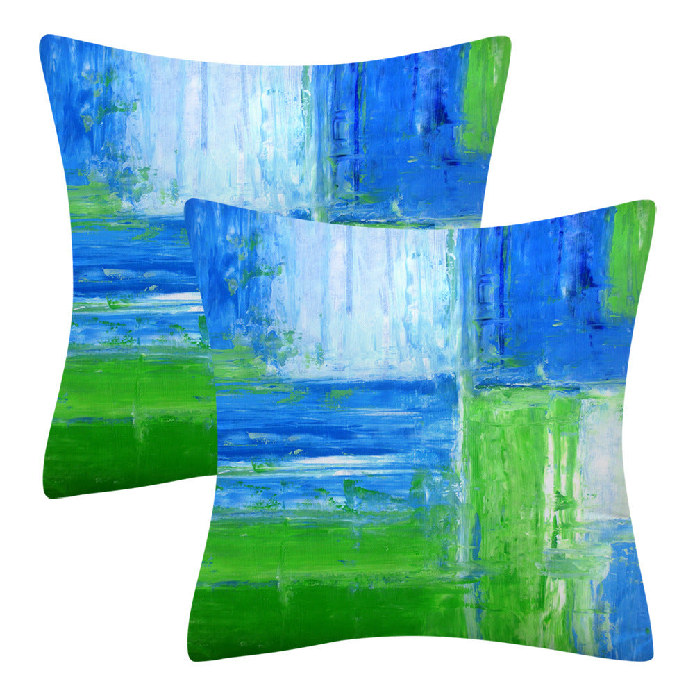 Modern Minimalist Blue Gray Abstract Decorative Cushion Sofa Cushion