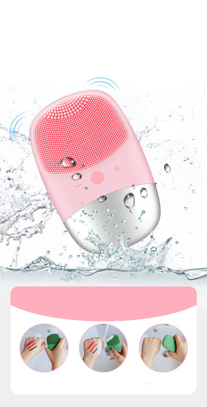 Mini Silicone Electric Face Cleansing Brush Electric Facial Cleanser Facial Cleansing Brush Skin Massager Skin Care Tools - DropOnline.co