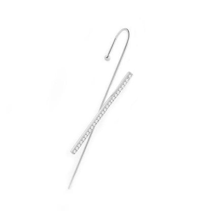 Glistening Ear Wrap Crawler Zircon Earrings Piercing Earrings Premium Earrings - DropOnline.co