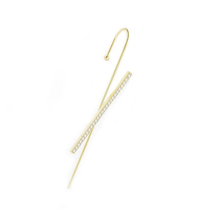 Glistening Ear Wrap Crawler Zircon Earrings Piercing Earrings Premium Earrings - DropOnline.co