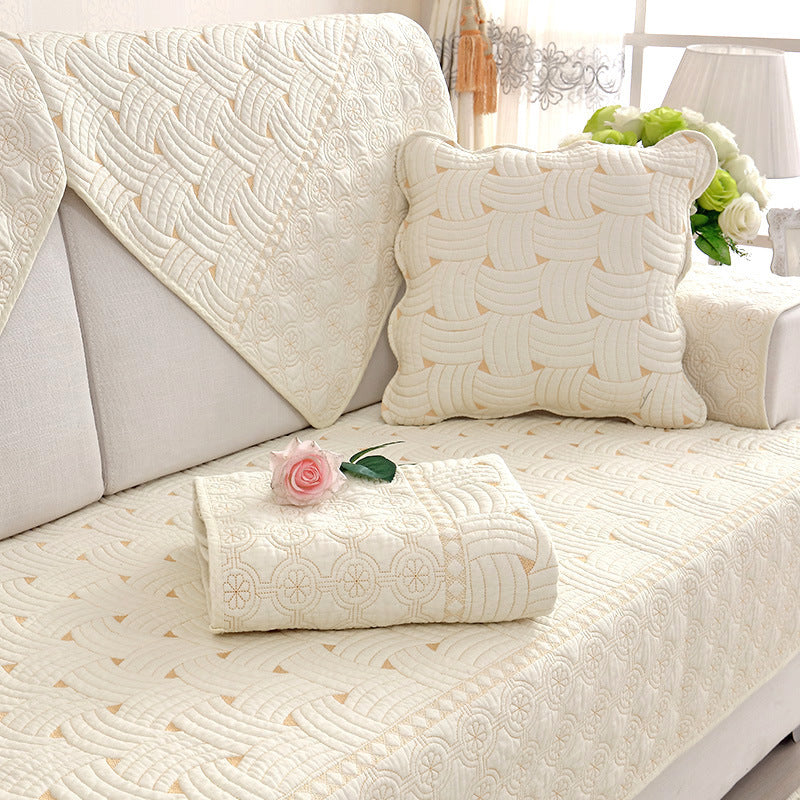 Pure Cotton Sofa Cushion Four Seasons General Fabric Cotton Non-slip Cushion Sofa Back Towel Nordic Simple Sofa Cover