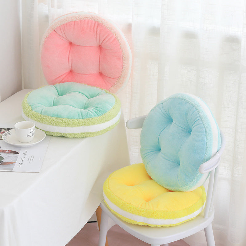 Ns Cute Macaron Biscuit Thickened Stool Cushion Cushion Office Bay Window Student Ass Dining Chair Cushion