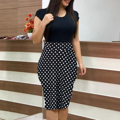 Printed Office Midi Pencil Dress Large Women Dress - DropOnline.co