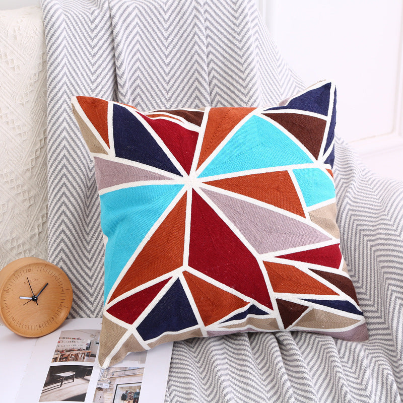 Taobao Hot Sale New Nordic Simple Home Embroidery Pillow Full Embroidered Bohemian Simple Embroidered Cushion