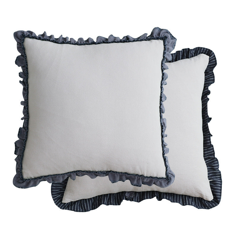 Pastoral Striped Sofa Cushion British Style Sweet Pillowcase