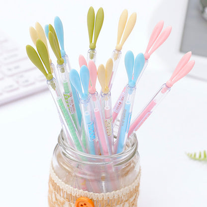 Cute Cartoon Small Fresh Luminous Rabbit Long Ears Signature Pen with Dust Plug Gel Pen, High-quality Pen - DropOnline.co