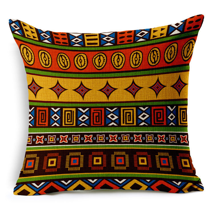 African Ethnic Stripe Bohemian Linen Cotton Hemp Sofa Pillow Car Cushion Soft