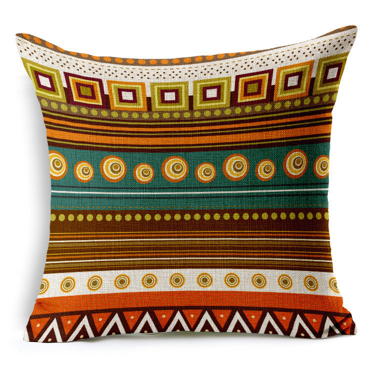 African Ethnic Stripe Bohemian Linen Cotton Hemp Sofa Pillow Car Cushion Soft