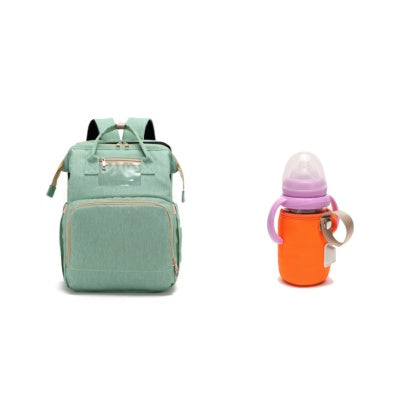 USB Charging Mommy Bed Backpack - Foldable Large Capacity Multi-Function Baby Bag