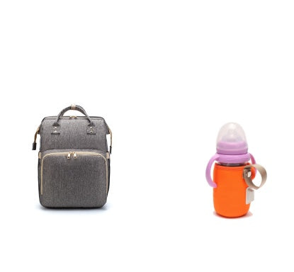 USB Charging Mommy Bed Backpack - Foldable Large Capacity Multi-Function Baby Bag