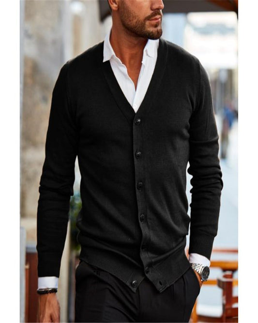 Men's Fashion Simple Casual Sweater Jacket - Comfortable Knit Cardigan