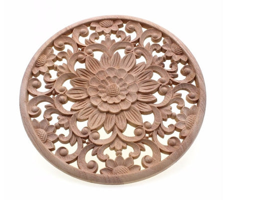 Premium European Classical Rubber Wood Carving - Solid Wood Home Decoration Craft