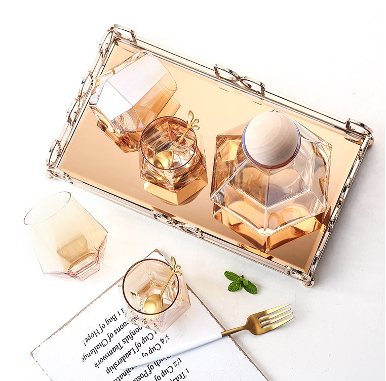 Premium Nordic Glass Amber Cup Set - Creative Living Room Home Decoration Gift