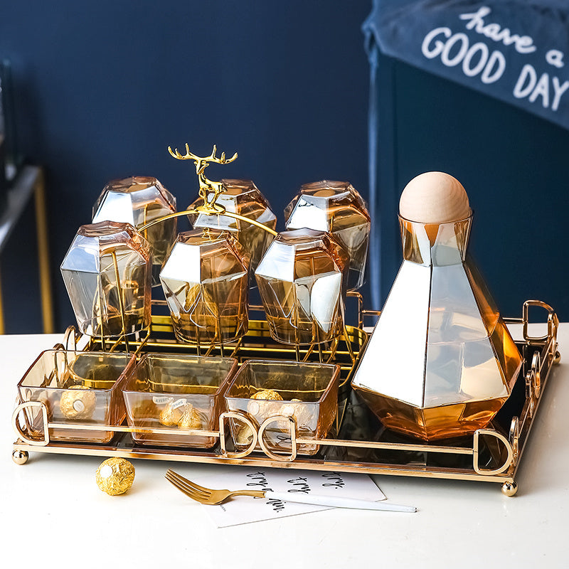 Premium Nordic Glass Amber Cup Set - Creative Living Room Home Decoration Gift