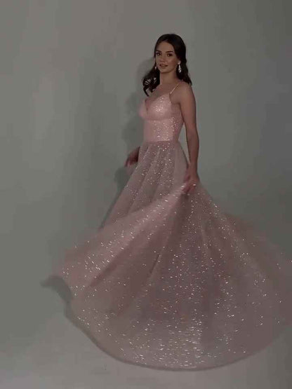 Sequined Backless Evening Dress