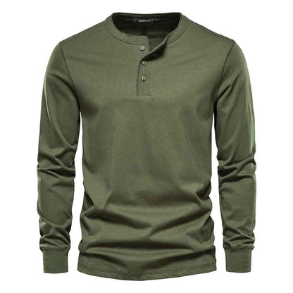 Men's Casual European Size Round Neck Long Sleeve T-shirt