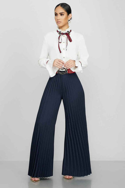 Fashionable Casual Pleated Wide-leg Women's Pants