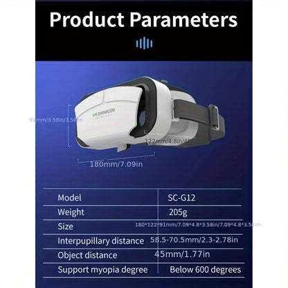 VR SHINECON G05A 3D VR Glasses Headset Virtual Reality Glasses For 4.7-6.0 Inches Android IOS Smart Phones Games 360 HD Movies - DropOnline.co