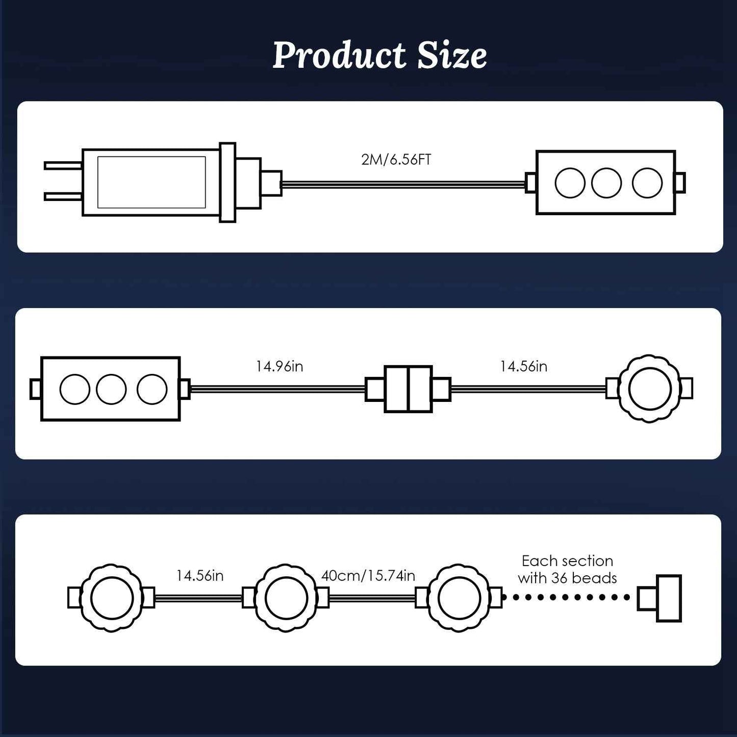 101FT Permanent Outdoor Lights - 72Pcs RGB Beads IP67 Waterproof Smart Eave Light - DropOnline.co