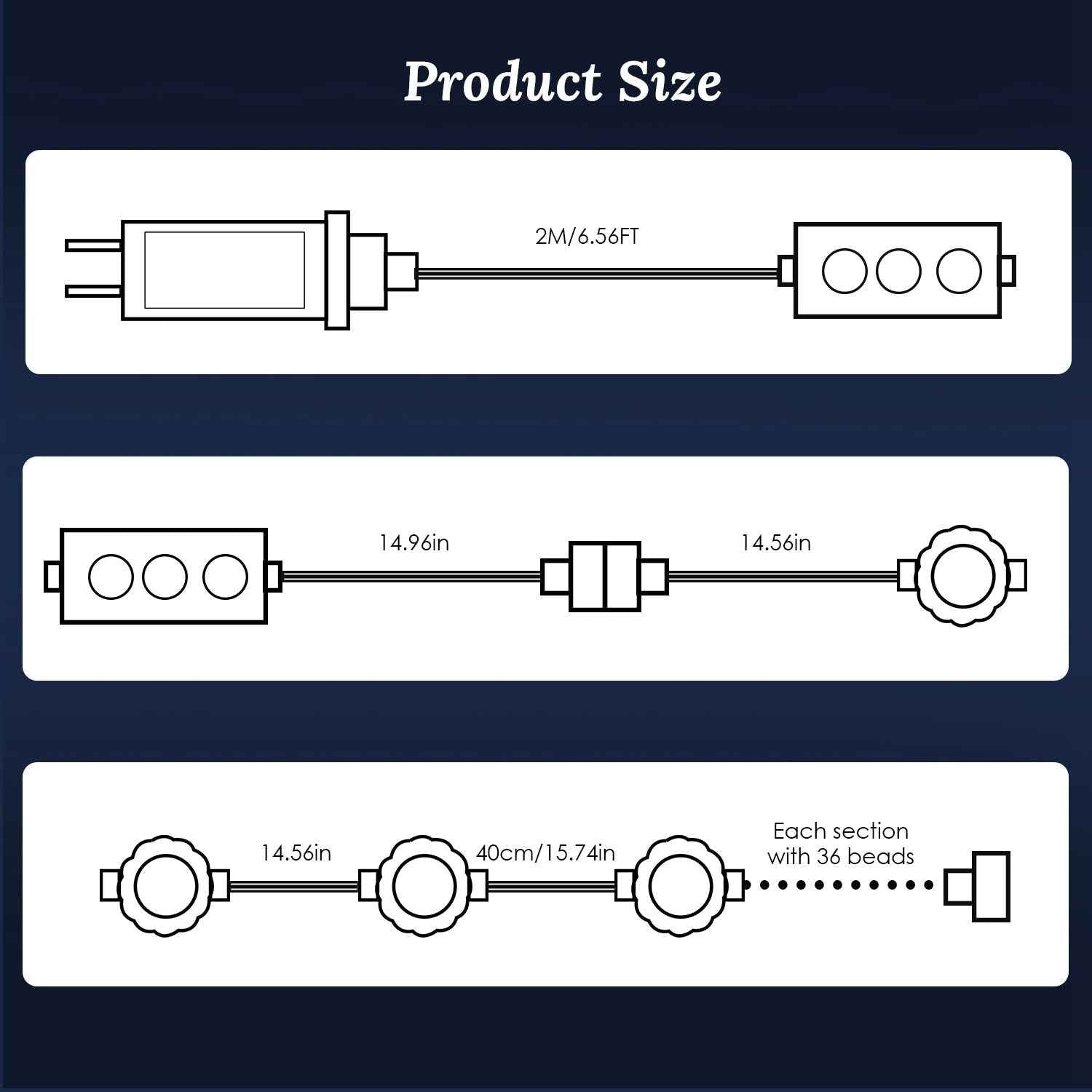 101FT Permanent Outdoor Lights - 72Pcs RGB Beads IP67 Waterproof Smart Eave Light - DropOnline.co