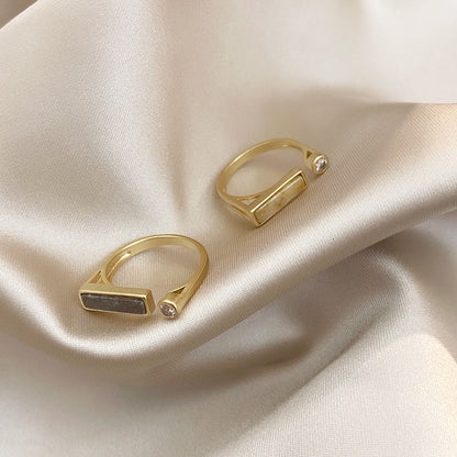 Vintage niche design zircon marble ring - DropOnline.co