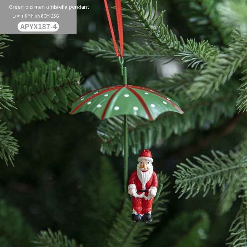 Nordic Iron Christmas Hot Air Balloon Pendant - Santa Snowman Elk Parachute Decoration - DropOnline.co