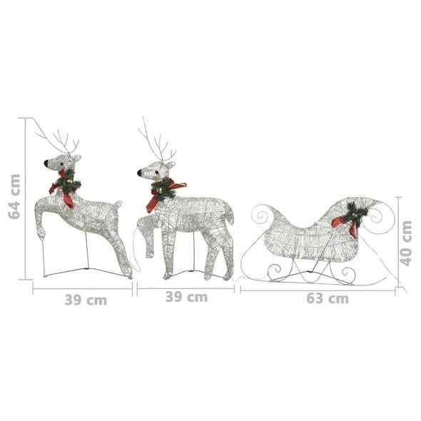 Reindeer & Sleigh Christmas Decoration - 60 LEDs Outdoor Gold - DropOnline.co