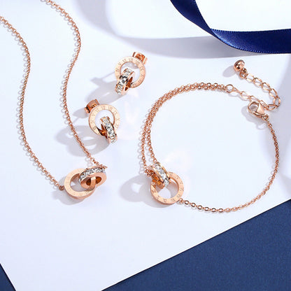 Diamond inlaid zircon titanium steel bracelet - DropOnline.co