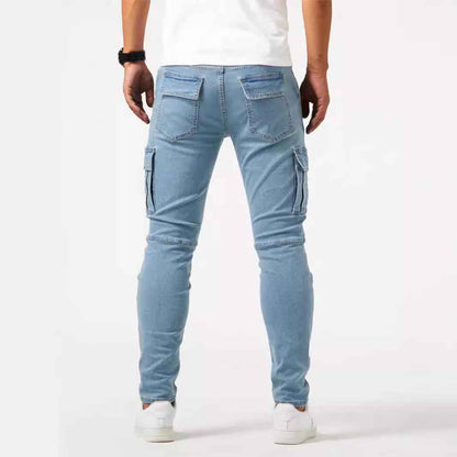 European And American Men's Side Pocket Skinny Jeans