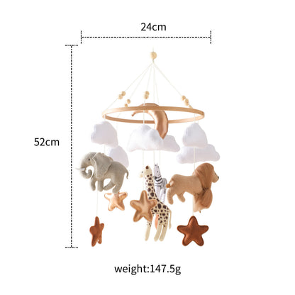 Room Hand-eye Coordination Decoration Wind Chimes Crib Felt Forest Animal Cloud Moon Bed Bell - DropOnline.co