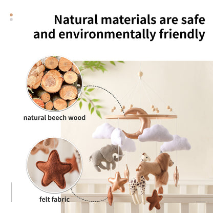 Room Hand-eye Coordination Decoration Wind Chimes Crib Felt Forest Animal Cloud Moon Bed Bell - DropOnline.co