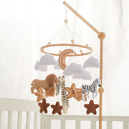 Room Hand-eye Coordination Decoration Wind Chimes Crib Felt Forest Animal Cloud Moon Bed Bell - DropOnline.co