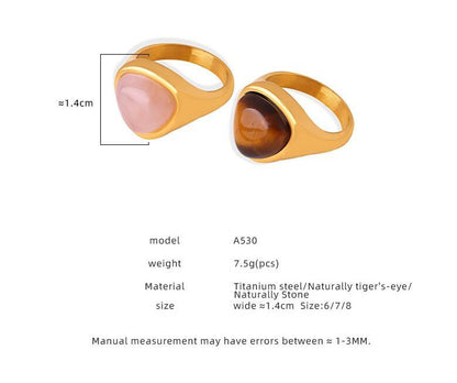 Natural Stone Retro Affordable Luxury Elegant Titanium Steel Ring - DropOnline.co