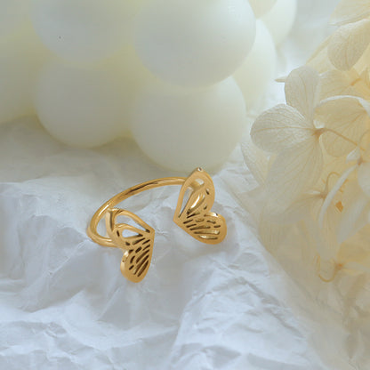 Personality Fashion Normcore Style Hollow Butterfly Ring - DropOnline.co