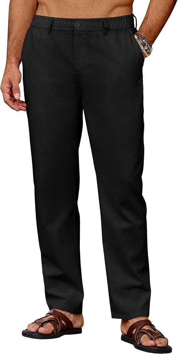 Men's Casual Breathable Drawstring Pants Breathable Casual Pants With Slight Stretch