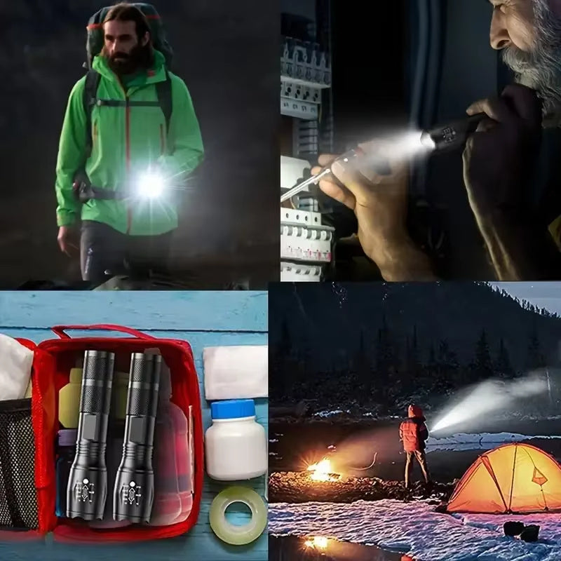 High Power LED Tactical Flashlight - 5-Mode Zoomable Torch