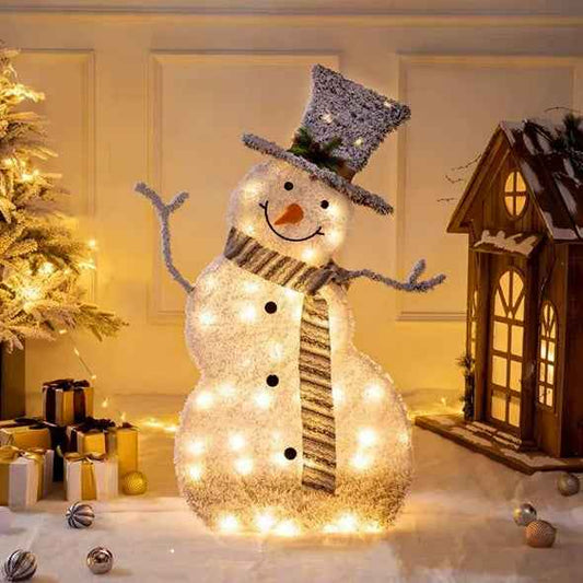 LED Christmas Snowman Decoration Light - Collapsible Battery Operated - DropOnline.co