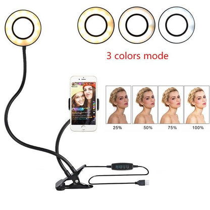 LED Selfie Ring Light for Live Adjustable Makeup Light-8cm Stand - DropOnline.co