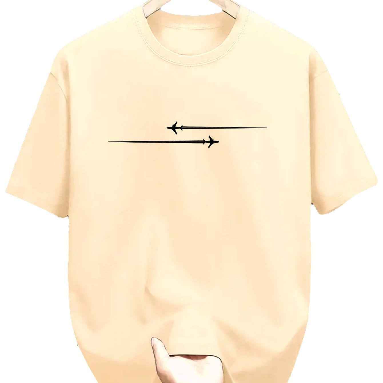 Men's Pattern Printed Sports T-Shirt - Comfortable Round Neck Athletic Tee