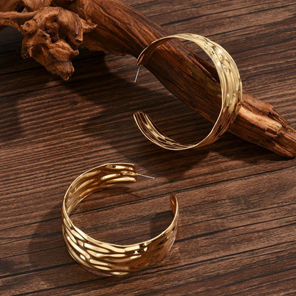 Bold Statement  Gold Hoop Earrings - DropOnline.co